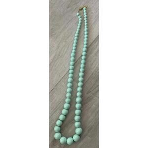 Les Bernard Vintage Sea Green Mint graduating Strand Necklace MCM